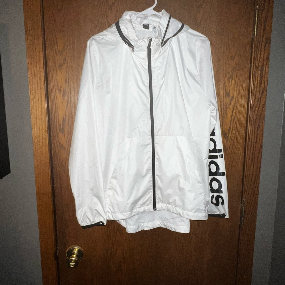 White Adidas Windbreaker